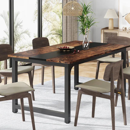 Tribesigns 63"x31.5" Dining Table, Industrial Kitchen Table for 6-8 Person, Rectangular Dinner Table for Dining Room Kitchen