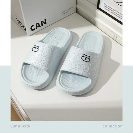 Summer Women Slippers Bathroom Platform Non-Slip Home Bear Cartoon Flip Flops Beach Women Slipper Sandals Slides Indoor Outdoor