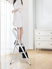 DayPlus Safety Folding Step Stool 2-4 Step Ladder Portable Foldable Stepladder Anti Slip Feet  for Indoor Outdoor Home Office