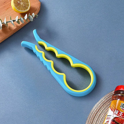Four-in-One Bottle Opener Kitchen Multi-Functional Can Openers Cans Bottle Opener Non-Slip Labor-Saving Twist Bottle Lid Opener