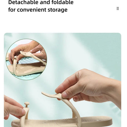 Folding Slippers Trip Travel Portable Slides Women Men Light Home Hotel Salon Homestay Guest Use Sandals Bathing Beach Shoes