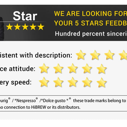 HiBREW Milk Frother Frothing Foamer Chocolate Mixer Cold/Hot Latte Cappuccino fully automatic Milk Warmer Cool Touch M1A