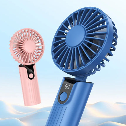 TOPK Portable Hand Held Fan,5000mAh 2-IN-1 Neck HandHeld Fan 180° Foldable Whisper-Quiet Brushless Motor Comes with Hanging Rope