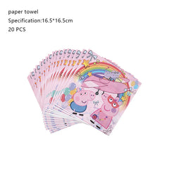 Peppa Pig Birthday Party Decoration Aluminum Foil Balloon For Kid Event Supplies Disposable Tableware Banner Backdrop Gift