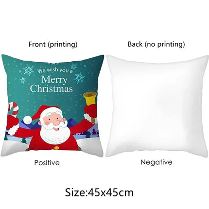 Christmas decoration pillowcase Santa Claus carriage Snowman garland pattern suitable for home room sofa cushion cover