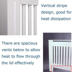 BRIEFNESS Radiator cover Wooden wall-mounted White painted MDF cupboard heater cover Modern heating cover Barbecue cabinet shelf