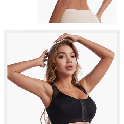 Front Closure Posture Corrector Lift Up Bra Women Push Up Cross Back Underwear Shockproof Sports Support Fitness Vest Bras S-5XL