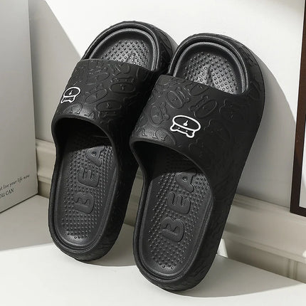 Summer Women Slippers Bathroom Platform Non-Slip Home Bear Cartoon Flip Flops Beach Women Slipper Sandals Slides Indoor Outdoor
