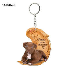 1 Piece 23 Style Dog Forever In My Heart  Angel Pendant Bag Key Chains Car Keychain Keyring  Pet Jewelry Gift For Women Girls