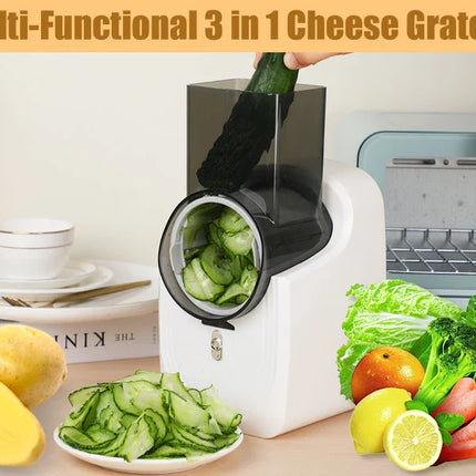 Electric Cheese Grater, Electric Slicer Shredder, Electric Vegetable Slicer Salad Maker, Fruit Cutter, Food Processor Spiralizer