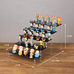 Acrylic Riser Display Stand Perfume Organizer Shelves for Amiibo Funko Figures Toys Cupcake Desserts Collection Cosmetic Jewelry