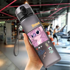 Lilo & Stitch 560ML Water Cup Children Portable Plastic Cartoon Figures Kawai Stitch Outdoor Large Capacity Sports Water Bottle