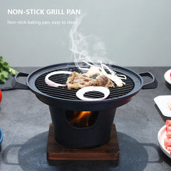 Mini Barbecue Stove Detachable Japanese Alcohol Stove Non-stick BBQ Grill Furnace Roasting Meat Tool for Picnic Camping Stove