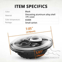 7 inch Moto LED Headlight For Harley Bike With 4-1/2"4.5" LED Passing Lamps Fog Lights 7"Bracket Mounting Ring Motorcycle