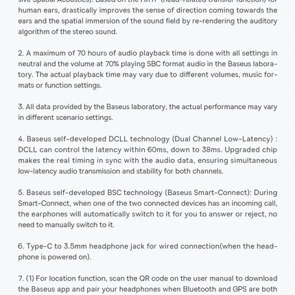 Baseus Bowie D05 Headphones Wireless Earphone Bluetooth 5.3 Headset HiFI Stereo Fones Foldable Wireless Wired Dual Use Headphone