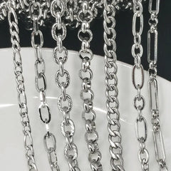 1meter Stainless Steel Necklace Chain for Jewelry Making DIY 1:3 NK Rolo Cable Link Curb Chains Thick Chain Bracelet Accessories