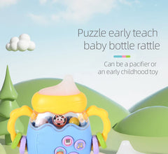 Baby bottle rattle puzzle early education toy Baby teaser pacifier Christmas gift Newborn grip Training Music story