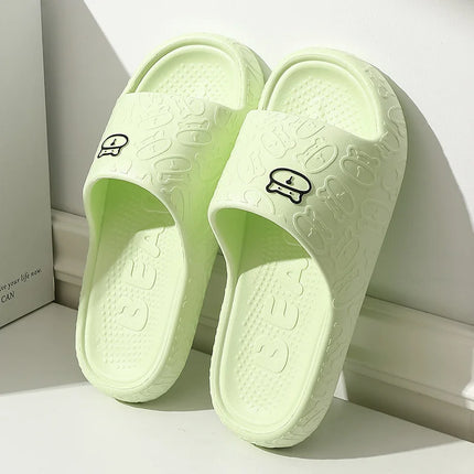 Summer Women Slippers Bathroom Platform Non-Slip Home Bear Cartoon Flip Flops Beach Women Slipper Sandals Slides Indoor Outdoor