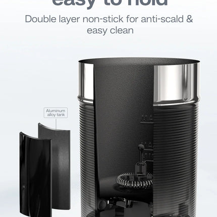 HiBREW Milk Frother Frothing Foamer Chocolate Mixer Cold/Hot Latte Cappuccino fully automatic Milk Warmer Cool Touch M1A