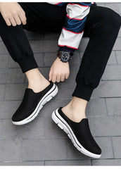 2024 Summer new breathable mesh shoes outdoor non-slip walking shoes comfortable sandals men half slippers casual loafers 35-48