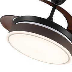 KOMORE Modern Style Indoor Round Ceiling Fan with Light and Remote, 3 Colour Temperature for Office, Living Room, Bedroom