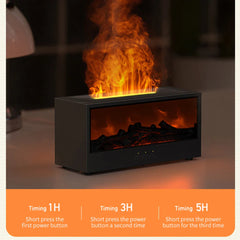 Fireplace Air Humidifier Dynamic Flame Essential Oil Diffuser 150ml Aromatherapy Diffuser with Timer Cool Mist Humidifier