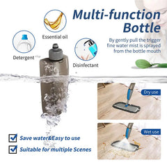 Spray Mop Broom Set Magic Flat Mops for Floor Home Cleaning Tool Brooms Household with Reusable Microfiber Pads Rotating Mop