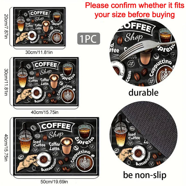 1pc creative pattern printed coffee machine mat kitchen counter quick water absorption utensil drying mat desktop drainage mat