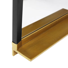 Modern Arched Wall Mirror with Shelf, Living Room, Entryway, Gold Decorative Mirror, 20x30 in