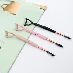 Eyelashs Brush Comb 1pc Eyelash Separator Metal Teeth Foldable Eye lash Curler Beauty Makeup Stainless Mascara Curl Make up Tool