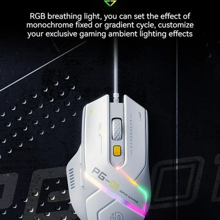 Inphic Pg1 Wired Mouse Gaming Mouse RGB Light Emitting   Macro Programming 12800DPI  6 Keys Computer Mouse For Office Home