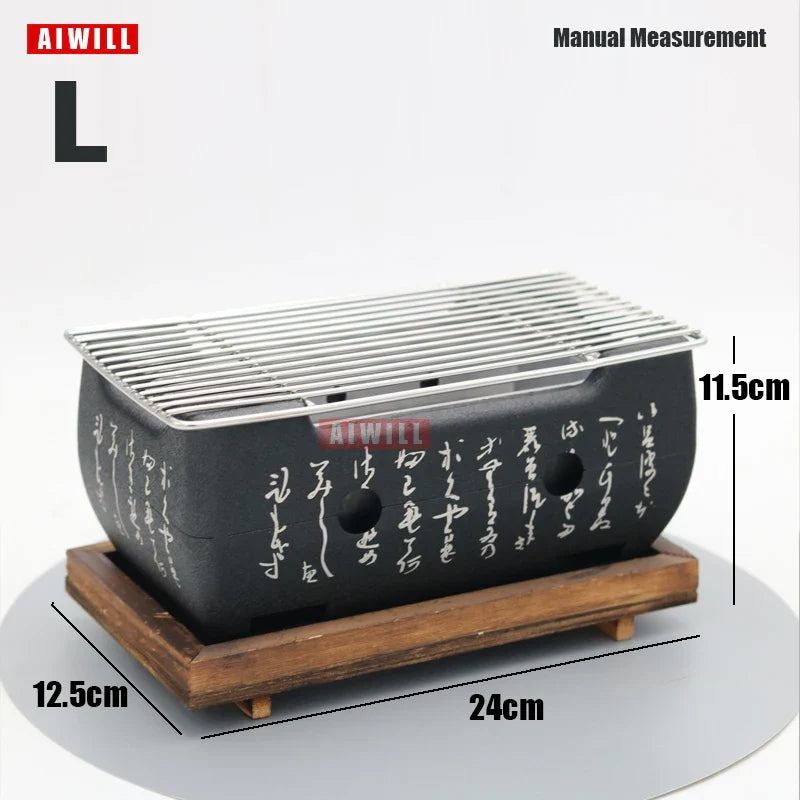 AIWILL Portable BBQ Grill Korean Food Carbon Furnace Barbecue Stove Charcoal Cooking Oven Household Outdoor Reusable Grill Box