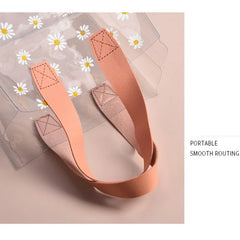 Transparent Clear Tote Bag High Quality PVC Handle Transparent Shopping Bags Little Daisy Hand Gift Bag