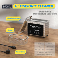 800ml Household Digital Ultrasonic Cleaner 30W/60W Stainless Steel Bath Degas Ultrasound Washing for Watches Jewelry