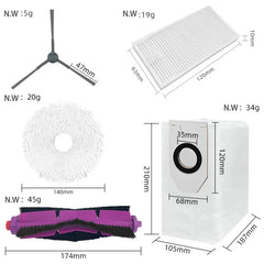 Main Side Brush HEPA Filter Mops Colth Dust Bag For Midea V10 V12 W11Robotic Vacuum Cleaner Accessories