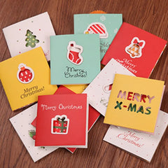 12/16/24 PCS Random Christmas Greeting Card Kids Mini Blessing Greeting Cards Envelope New Year Postcard Gift Card Xmas Party