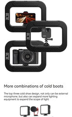 New Handheld Ring LED Rechargeable Fill light Portable Mobile Phone Live Broadcast Photography Desktop Rabbit Cage Selfie Light