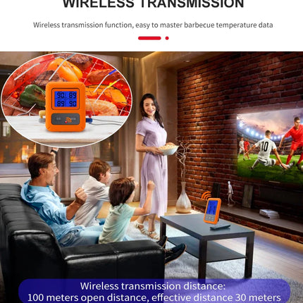 Digital Chef Thermometer Wireless Meat Thermometer Remote Instant Read BBQ Cooking Food Thermometer for Kitchen Oven Grill