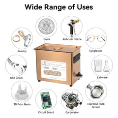 6.5L Ultrasonic Cleaner, 40kHz Ultrasonic Bath, Cleaning Machine For Jewellery Dental Motorbike Carburetor Auto Parts etc