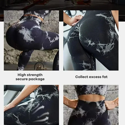 Women Seamless Tie Dye Yoga Leggings High Waist Fitness Sexy Fashion Leggings Exercise Running Lifting Buttocks Cycling Leggings