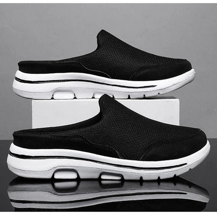 2024 Summer new breathable mesh shoes outdoor non-slip walking shoes comfortable sandals men half slippers casual loafers 35-48