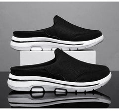 2024 Summer new breathable mesh shoes outdoor non-slip walking shoes comfortable sandals men half slippers casual loafers 35-48