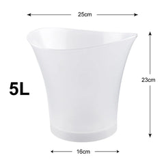 5L 6 Color LED Ice Bucket Waterproof Plastic Light Up Champagne Beer Buckets For Bars Nightclubs Night Party