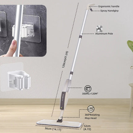 Spray Floor Mop with Replacement Microfiber Pads  Washing Flat Mop Home Kitchen Laminate Wood Ceramic Tiles Floor Cleaning Tools