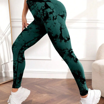New Tie Dye Yoga Pants Sport Leggings Women Seamless High Waist Push Up Woman Tights Fitness Workout Leggins Gym Clothing