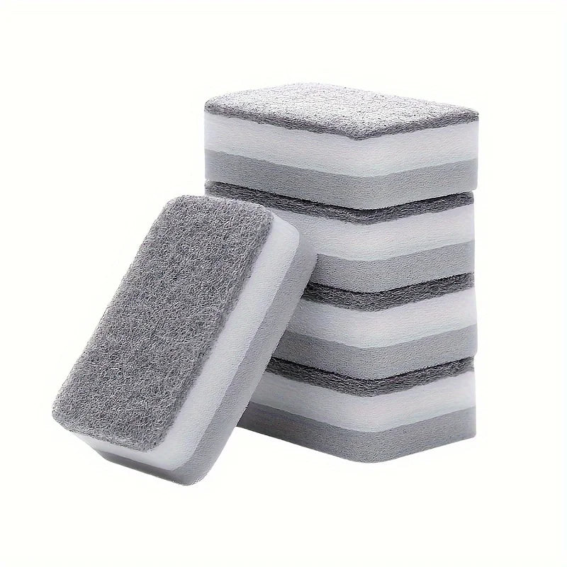 10pcs Double-sided Cleaning Sponges Pan Pot Dish-Washing Sponges Household Scouring Pad Kit Tools Kitchen Tableware Brush