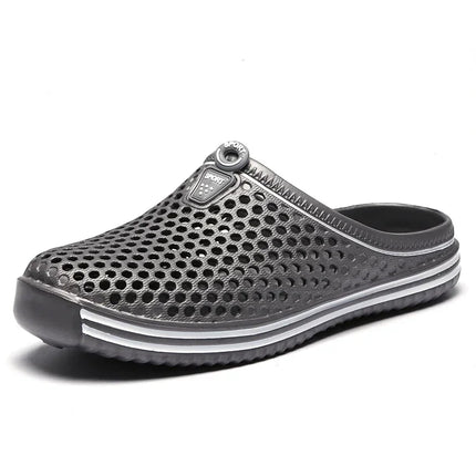 YRZL Men Summer Shoes Sandals Men's Holes Sandals Hollow Breathable Flip Flops Clogs Shoes Fashion Beach Slippers Big Size 45
