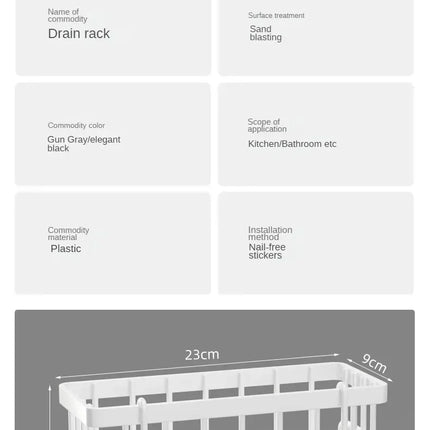 Kitchen Shelf Rag Storage Drainage Shelf No-Punch Storage Rack Home Spice Rack Sink Tap Sink Drainage Rack Kitchen Accessories