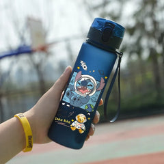 Lilo & Stitch 560ML Water Cup Children Portable Plastic Cartoon Figures Kawai Stitch Outdoor Large Capacity Sports Water Bottle