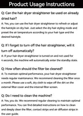 2-in-1 Hair Straightener and Dryer Combo - Negative Ion Heating Flat Iron for Quick, Long - Lasting Hair Styling at Home，salon